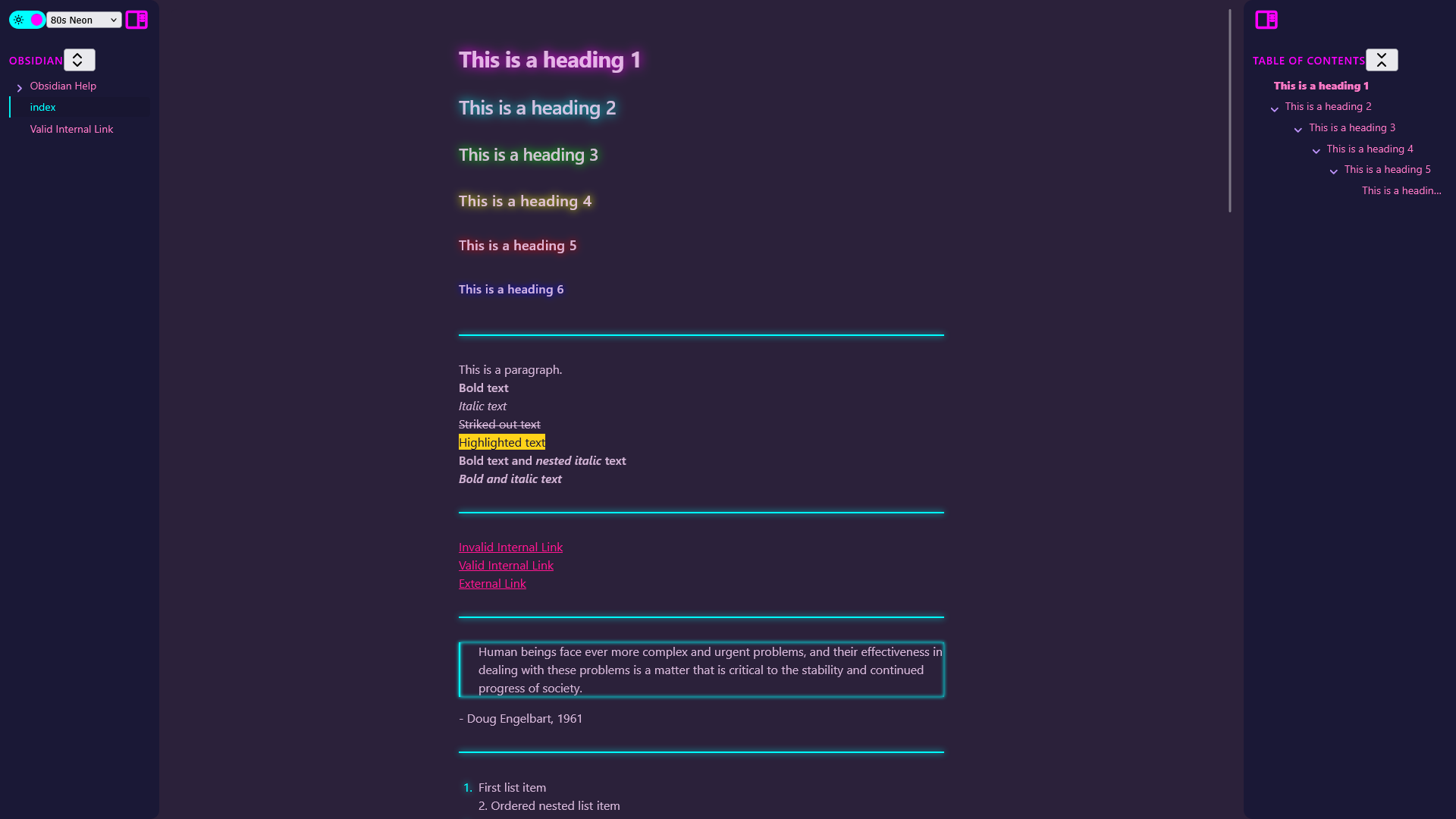 Picture of Obsidiant Theme Previews